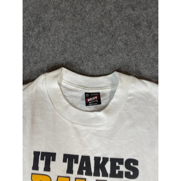 Vintage 90s It Takes Balls To Golf The Way I Do T Shirt Mens 2XL White Graphic - Picture 2 of 4